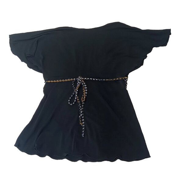 Candie's Blouse Y2K 90's Flutter Sleeve Plunging V-Neck - Picture 2 of 14